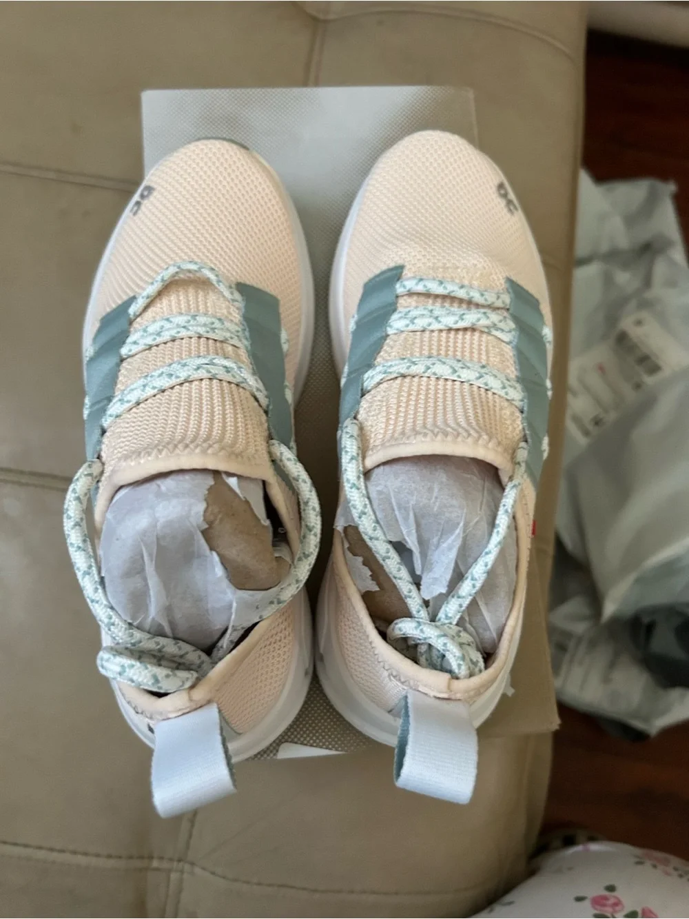On Running Women's Peach & Mint Slip-On Athletic Sneakers
